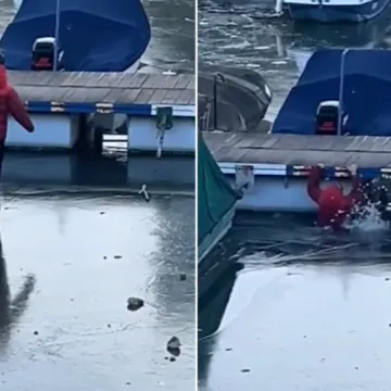 Sekunde su ga dijelile od najgoreg, pogledajte trenutak kada dječak propada kroz led u Dravu