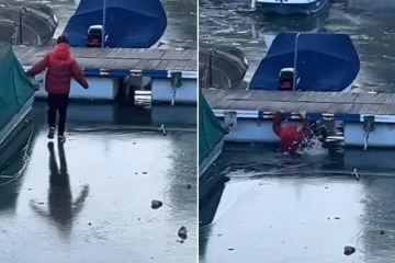 Sekunde su ga dijelile od najgoreg, pogledajte trenutak kada dječak propada kroz led u Dravu