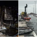 Stravični prizori kod Svetog Roka: Pogledajte &scaron;to je ostalo od kamiona koji se zapalio