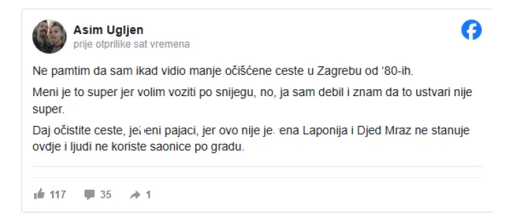 Domaći glumac o situaciji na cestama: 'Daj očistite to, Djed Mraz ne stanuje ovdje'