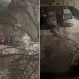 Dramatična snimka iz Knina: Pogledajte &scaron;to ledena ki&scaron;a radi stablu, puklo je kao &scaron;ibica