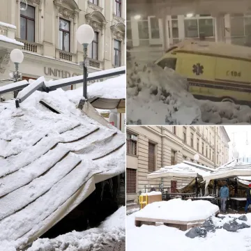 Hitnjaci morali gurati vozilo po Rebru, a sva sreća &scaron;to se nitko nije nalazio ispod ove tende