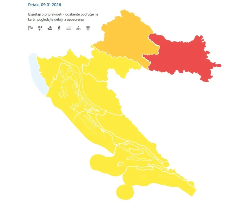 Za dio Hrvatske upaljen crveni alarm: 'Mogući su poremećaji'