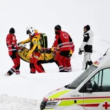 Stra&scaron;an pad austrijske skija&scaron;ice. Zbog ozljede je helihopter morao odvesti u bolnicu