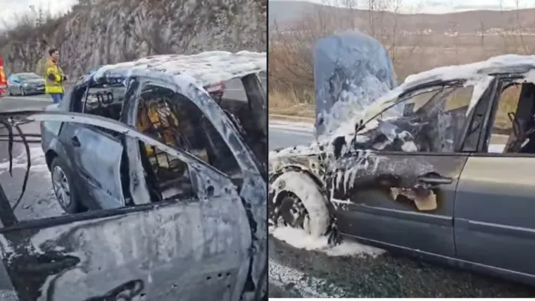 Auto planuo kod Dicma, vozač morao bježati iz buktinje: Pogledajte snimku