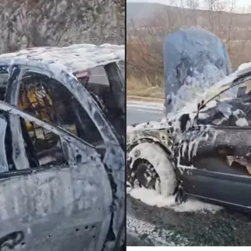 Auto planuo kod Dicma, vozač morao bježati iz buktinje: Pogledajte snimku
