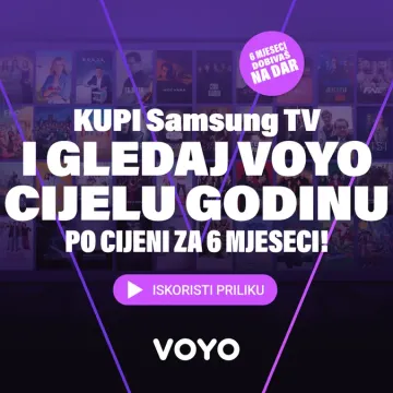 Požurite! Akcija zavr&scaron;ava uskoro &ndash; pola godine Voyo na dar uz kupnju Samsung televizora