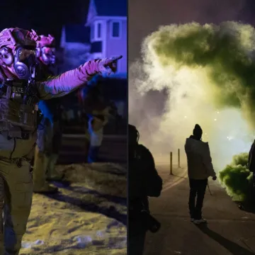 Policajci u gas maskama postrojili ljude, sve je puno suzavca: Grad kao ratna zona