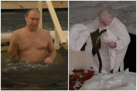 Svi pričaju o Putinu, ali Luka&scaron;enko je pravi hit dana: Pazite kako je u&scaron;ao u ledenu vodu