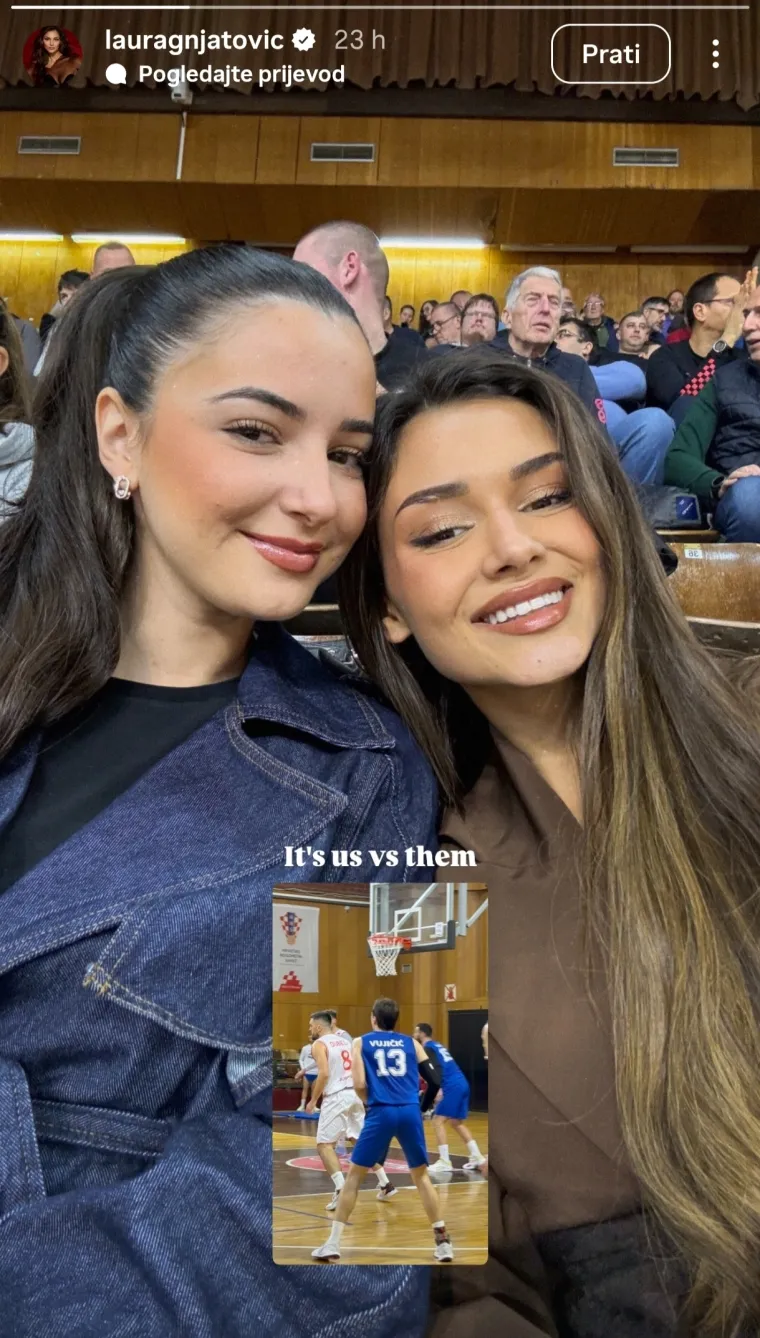 Laura Gnjatović s tribina bodrila zaručnika: Pokazala zgodnog ko&scaron;arka&scaron;a i odu&scaron;evila fanove