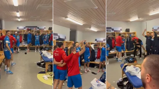 Ekskluzivne snimke slavlja iz svlačionice: Ne mogu dečki bez svoje himne i Thompsona