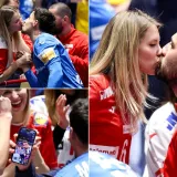 Kuzmanović ponovno poveo karavanu poljubaca: Igrači uz djevojke proslavili kao nikad do sad