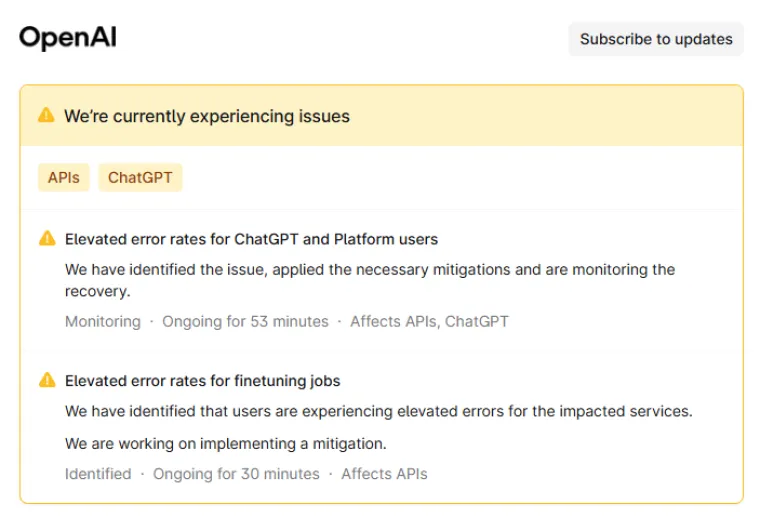 ChatGPT pao, ali je ubrzo proradio