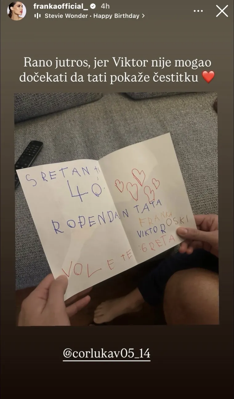 Vedran Ćorluka slavi 40. rođendan: Franka i sin Viktor pripremili mu posebnu čestitku