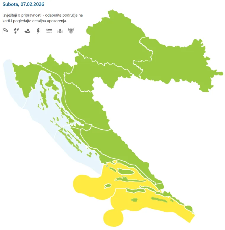 DHMZ izdao upozorenja za cijelu zemlju: Ki&scaron;a, pljuskovi, a moguć je i snijeg u dijelu Hrvatske