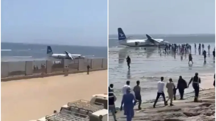 Putnički zrakoplov s 55 putnika sletio na plažu: &Scaron;ire se snimke