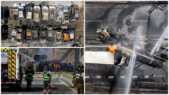 Prizori katastrofe lede krv u žilama: Cisterna eksplodirala nasred ceste, ljudi su gorili