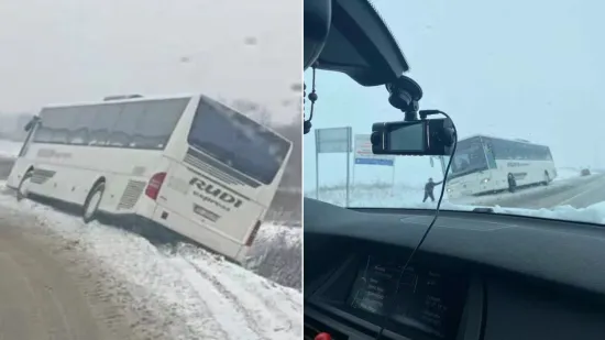Kaos u Međimurju zbog snijega: S ceste izletio i &scaron;kolski autobus pun djece, do&scaron;lo do jo&scaron; jednog incidenta