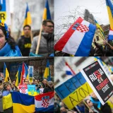 Transparenti i zastave u centru Zagreba: 'Danas Ukrajina, sutra Europa'