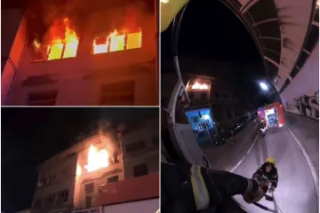 Stra&scaron;an požar buknuo u zgradi: Vatrogasci objavili snimku opasne intervencije