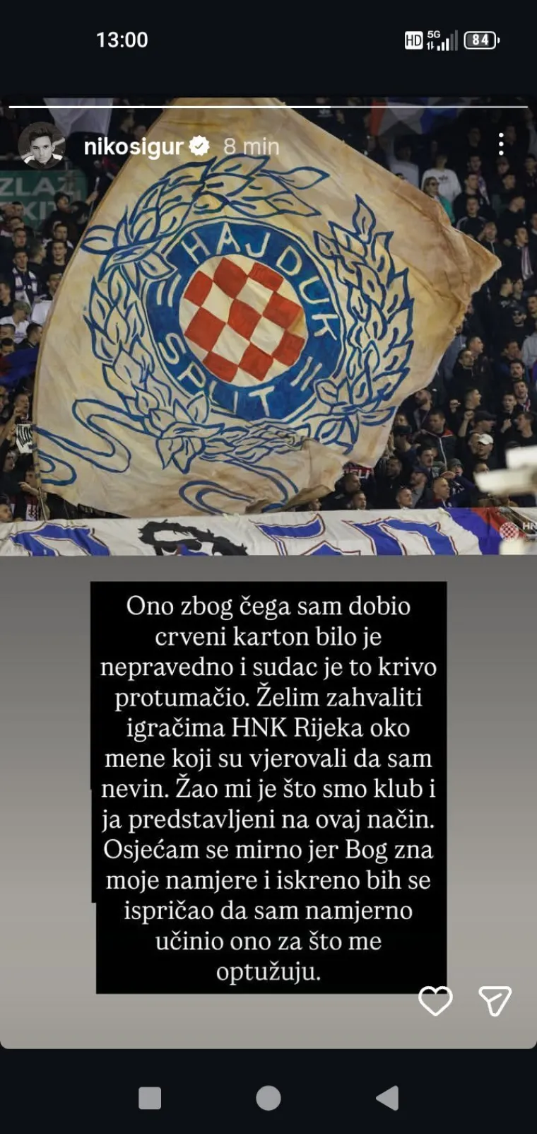 Javio se Sigur: 'Želim zahvaliti igračima Rijeke...'