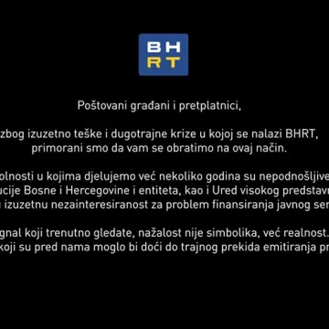 Prekinut program radiotelevizije BiH: 'Za dva dana istječe rok za izmirenje duga'