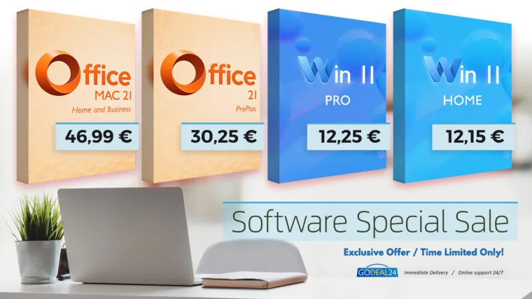 Trajni MS Office 2021 Pro za 30 &euro; i Windows 11 Pro za 12 &euro; Kupite povoljne MS licence na akciji u Godeal24
