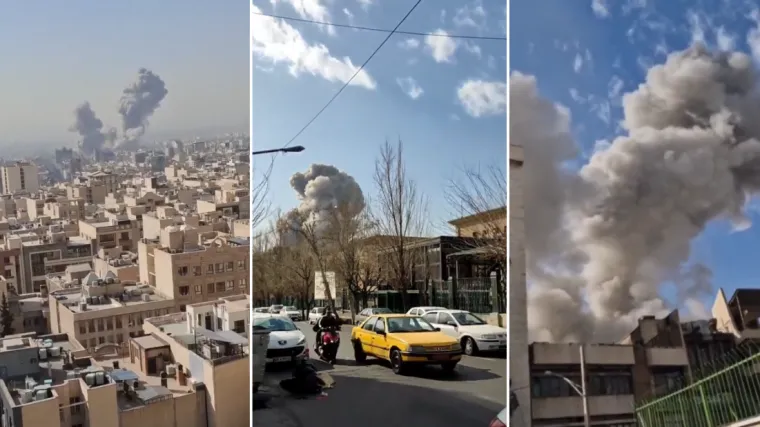 Prve snimke brutalnog udara na Iran: Gusti dim iznad glavnog grada, Trump potvrdio napad