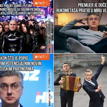 Plenković na kauču prati rukometa&scaron;e, a kad je Dabro zapjevao, inspiracije nije manjkalo