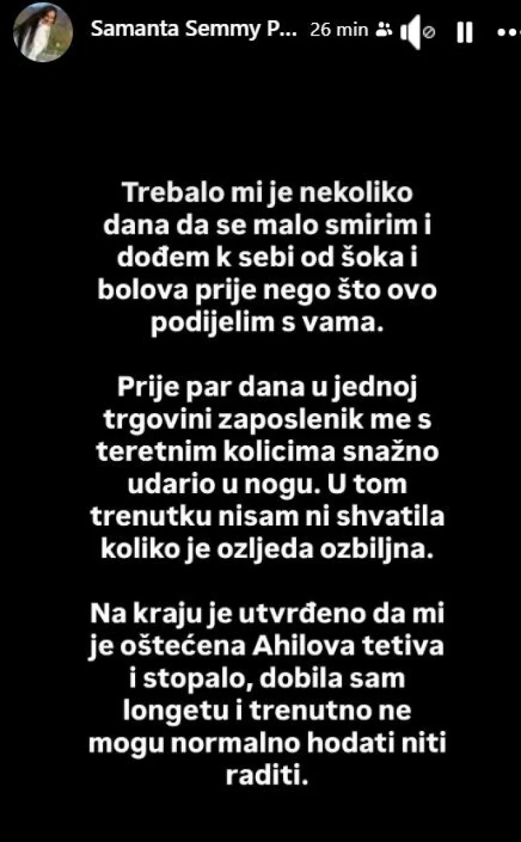 Samanta iz &lsquo;Života na vagi&rsquo; doživjela te&scaron;ku nezgodu: &lsquo;Nije bilo ni prave ljudske isprike&rsquo;