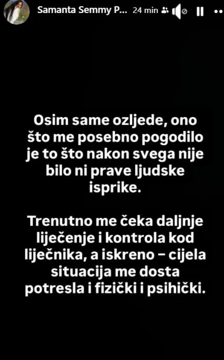 Samanta iz &lsquo;Života na vagi&rsquo; doživjela te&scaron;ku nezgodu: &lsquo;Nije bilo ni prave ljudske isprike&rsquo;
