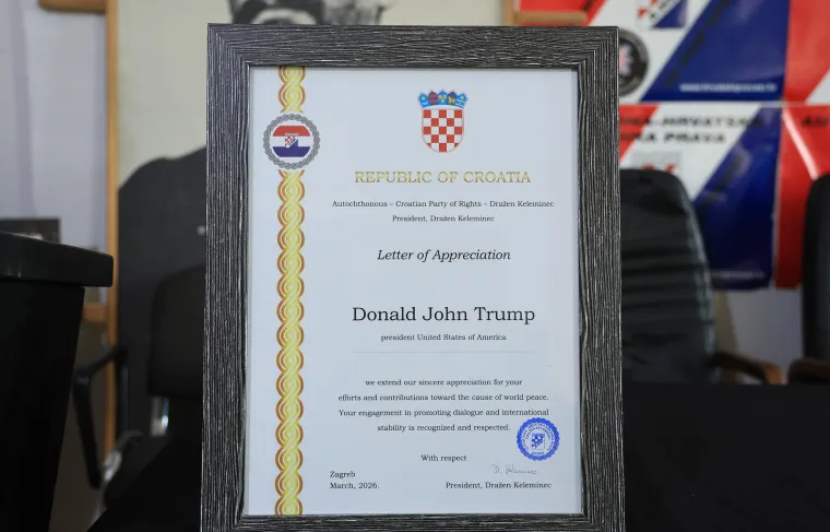 Kaleminec i AHSP dodijelili priznanje Trumpu: 'Branimo Hrvatsku od Plenkovića!'