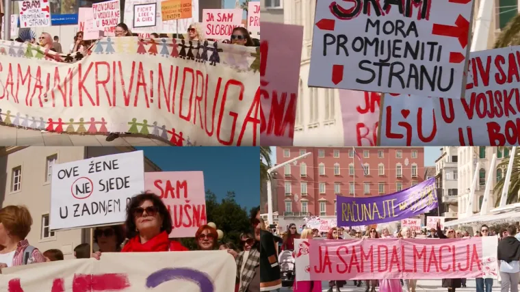 Stotine ljudi na ulicama Splita: 'Nije normalno da se u 2026. jo&scaron; borimo za prava žena'