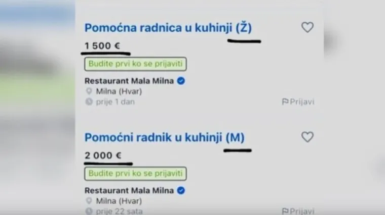 Jučer je bio Dan žena, danas vi&scaron;e nije: U oglasu za posao ona će biti plaćena 500 eura manje nego on