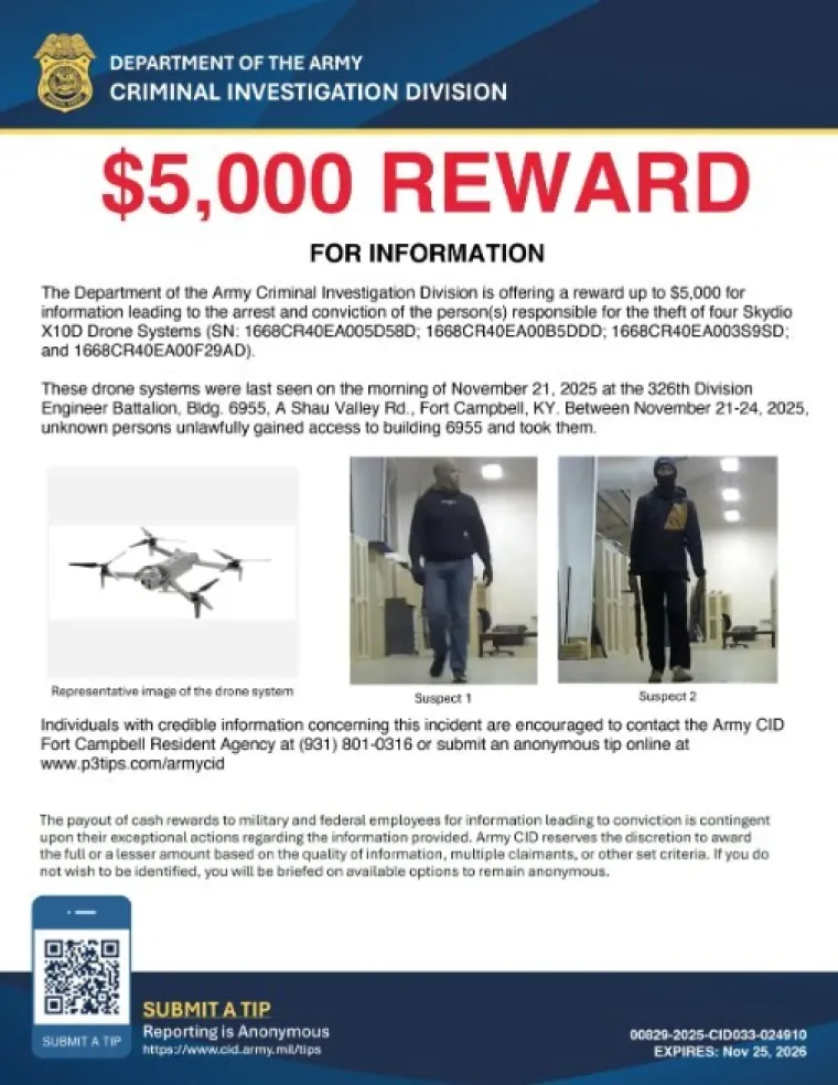 Maskirani lopovi ukrali dronove iz vojne baze: Strahuje se od napada na američkom tlu