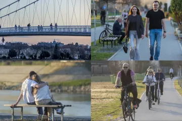 Proljetni vikend Osječani proveli uz Dravu vožnjom na dva kotača ili na klupici zaljubljeni