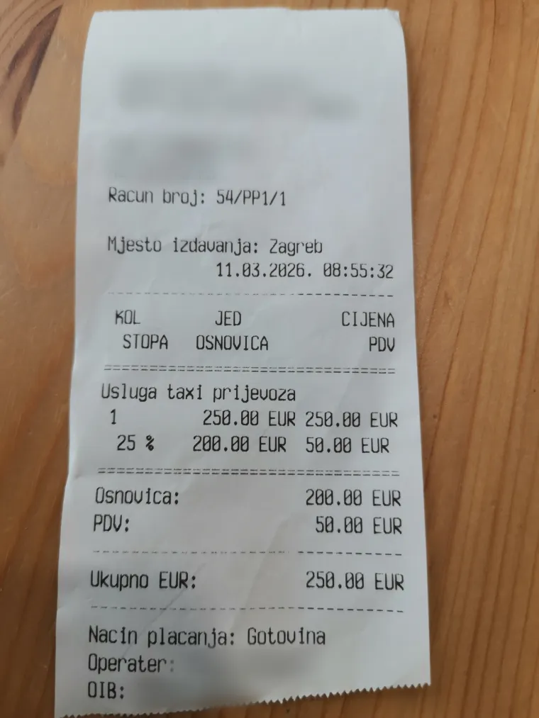 Imamo račun: Taksist vožnju u Zagrebu naplatio 250 &euro;! 'Jo&scaron; mi je rekao da je snizio cijenu'