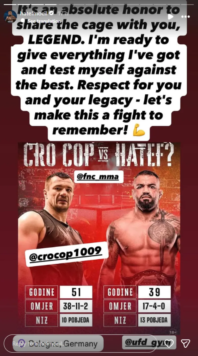 Legendarni Mirko Filipović vraća se borbama u spektakularnom meču? Detalj puno toga otkriva