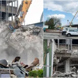 Bageri okupirali Vjesnik, radi se na sve strane: Pogledajte kako izgleda ru&scaron;enje kultnog nebodera