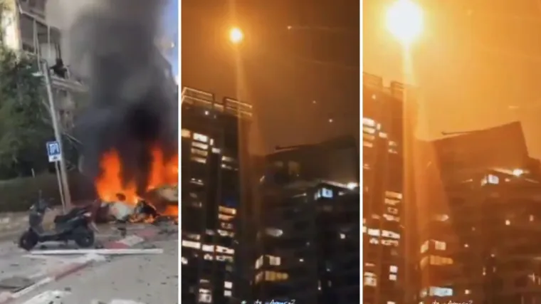 Raketa s bojevom glavom i 100 kg eksploziva pogodila Tel Aviv: Kruže snimke napada i buktinje