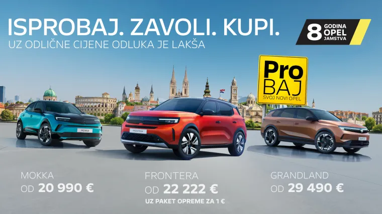 Uzbudljive testne vožnje, fantastične cijene, dodatne u&scaron;tede uz Opel financiranje i 8 godina jamstva