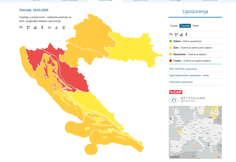 DHMZ izdao upozorenja za dijelove Hrvatske: Stiže i do pola metra snijega, orkanska bura i poplave