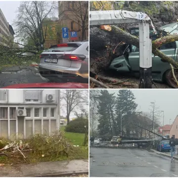 Stup i stablo zdrobili auto, a ovo su scene u centru Zagreba: 'Djeca idu iz &scaron;kole, srećom nitko nije stradao..."
