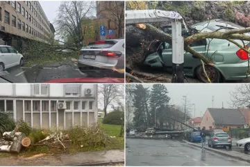 Stup i stablo zdrobili auto, a ovo su scene u centru Zagreba: 'Djeca idu iz &scaron;kole, srećom nitko nije stradao..."
