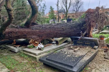 Mirogoj poharalo nevrijeme: O&scaron;tećen grob legendarnog trenera, stabla padala i na anđele