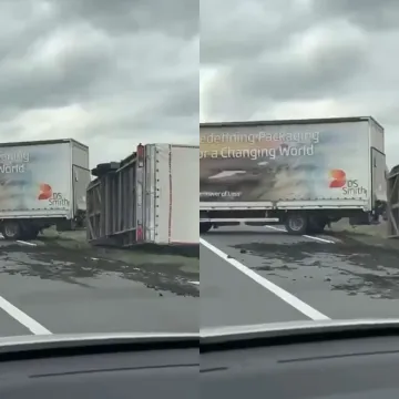 Nesreća uznemirila vozače: Naleti vjetra prevrnuli prikolicu