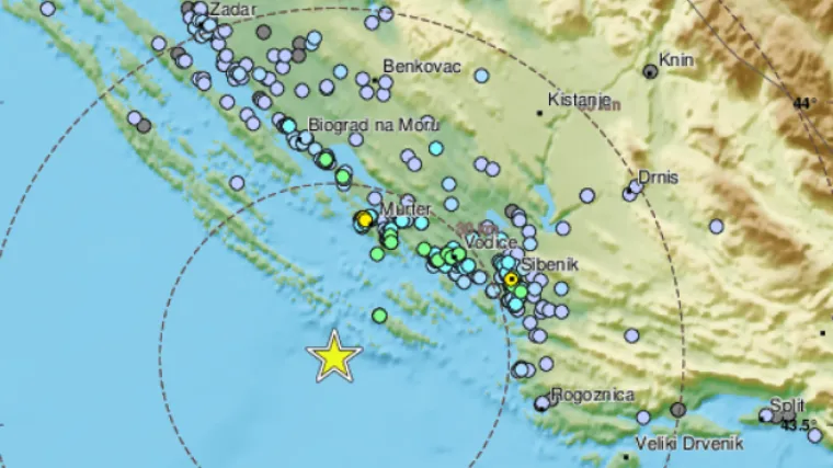 Potres kod Murtera: 'Prvo se čula tutnjava, a onda podrhtavanje'