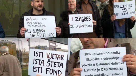 Zagrebački poljoprivrednici pred Ministarstvom: Oluja im uni&scaron;tila sve, najavljuju masovna zatvaranja