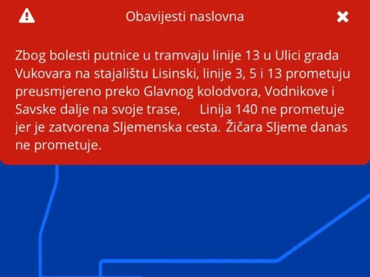 Neobičan slučaj na stanici kod Lisinskog! ZET poslao obavijest: 'Zbog bolesti putnice...'
