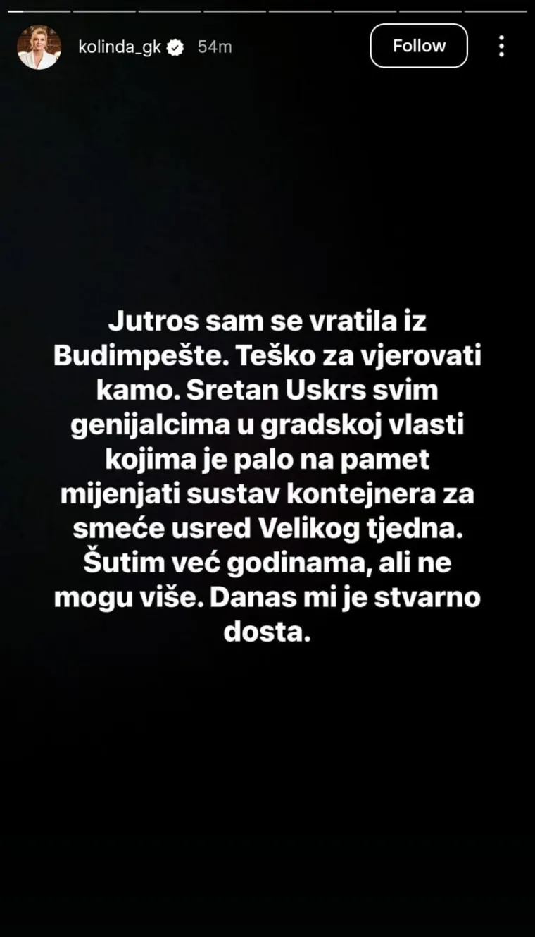 Kolinda Grabar Kitarović žestoko prozvala Grad Zagreb: '&Scaron;utim već godinama, ali ne mogu vi&scaron;e'